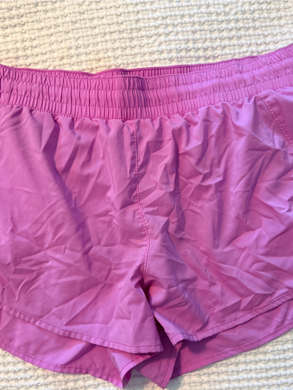 Women’s Pink Elastic Waist Athletic Shorts
